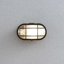 Udendørs væglampe Alisha, oval, sort