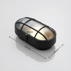 Udendørs væglampe Alisha, oval, sort