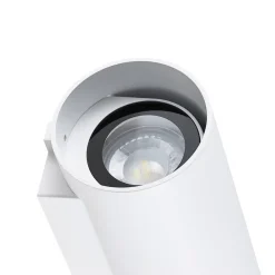 Udendørs væglampe CAN, hvid, 2 lyskilder, Ø 8 cm, IP65, metal, GU10