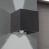 Udendørs væglampe Cube-S, antracit, metal, sensor