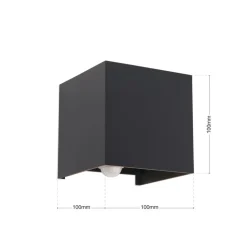 Udendørs væglampe Cube-S, antracit, metal, sensor