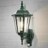 Udendørs væglampe Firenze m. sensor, opretstående, grøn
