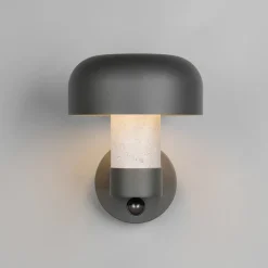 Udendørs væglampe Fraser Sensor grå/betonlook, aluminium IP54 E27