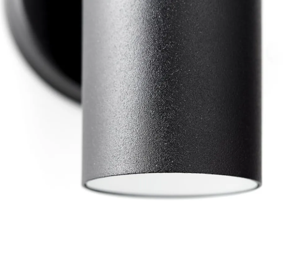 Udendørs væglampe Jandy up/down, sort, metal, glas, GU10