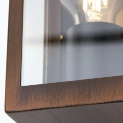 Udendørs væglampe Lumina, rust-sort, stål, glas, IP44