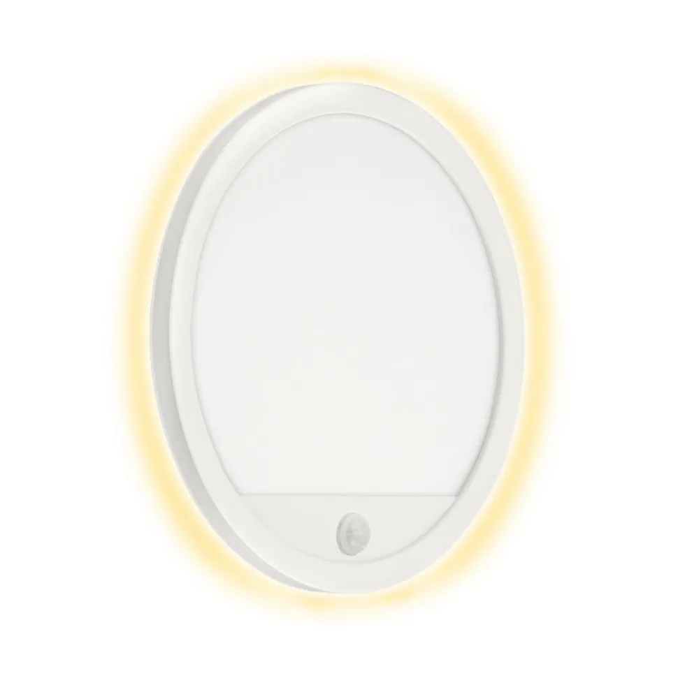 Udendørs væglampe med sensor Nizza Ø 28cm hvid 4.000K