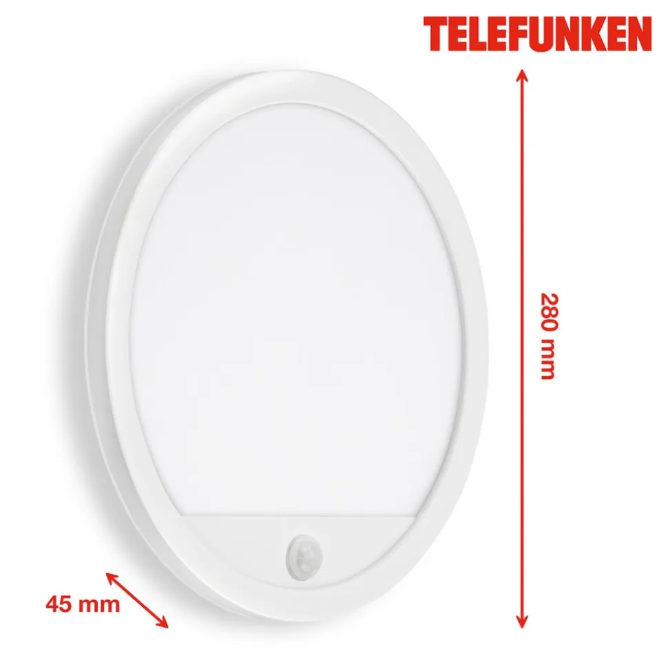 Udendørs væglampe med sensor Nizza Ø 28cm hvid 4.000K