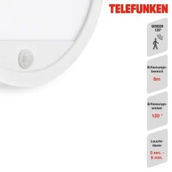 Udendørs væglampe med sensor Nizza Ø 28cm hvid 4.000K