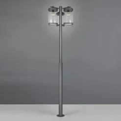 Udendørslampe Sambesi, H 240 cm, antracit, skumringssensor