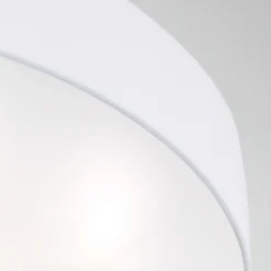 Ufo loftlampe med linnedskærm, hvid