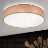Ufo loftlampe med linnedskærm, brun