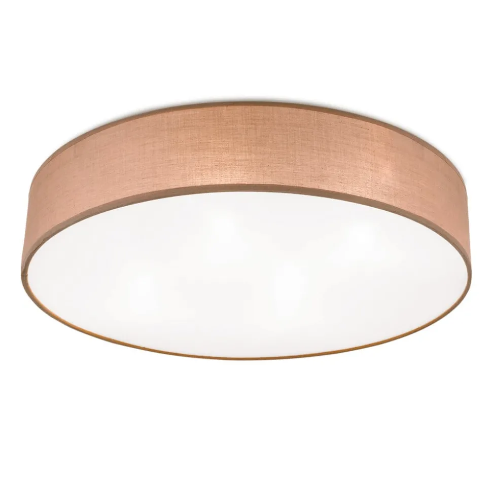 Ufo loftlampe med linnedskærm, brun