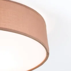 Ufo loftlampe med linnedskærm, brun