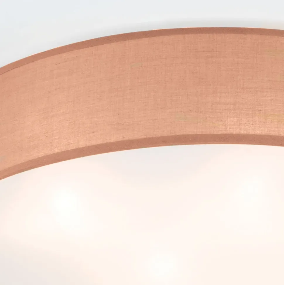 Ufo loftlampe med linnedskærm, brun