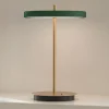 UMAGE LED-bordlampe Asteria Move skovgrøn/messing 31cm