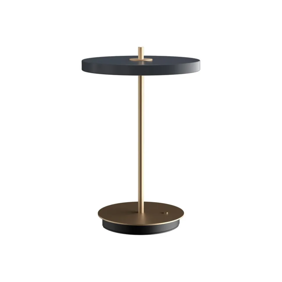 UMAGE LED-bordlampe med batteri Asteria Move antracit/messing 31 cm