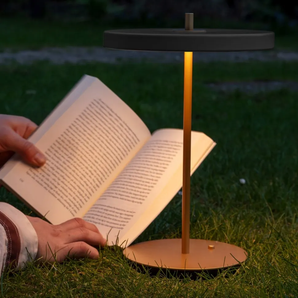UMAGE LED-bordlampe med batteri Asteria Move antracit/messing 31 cm