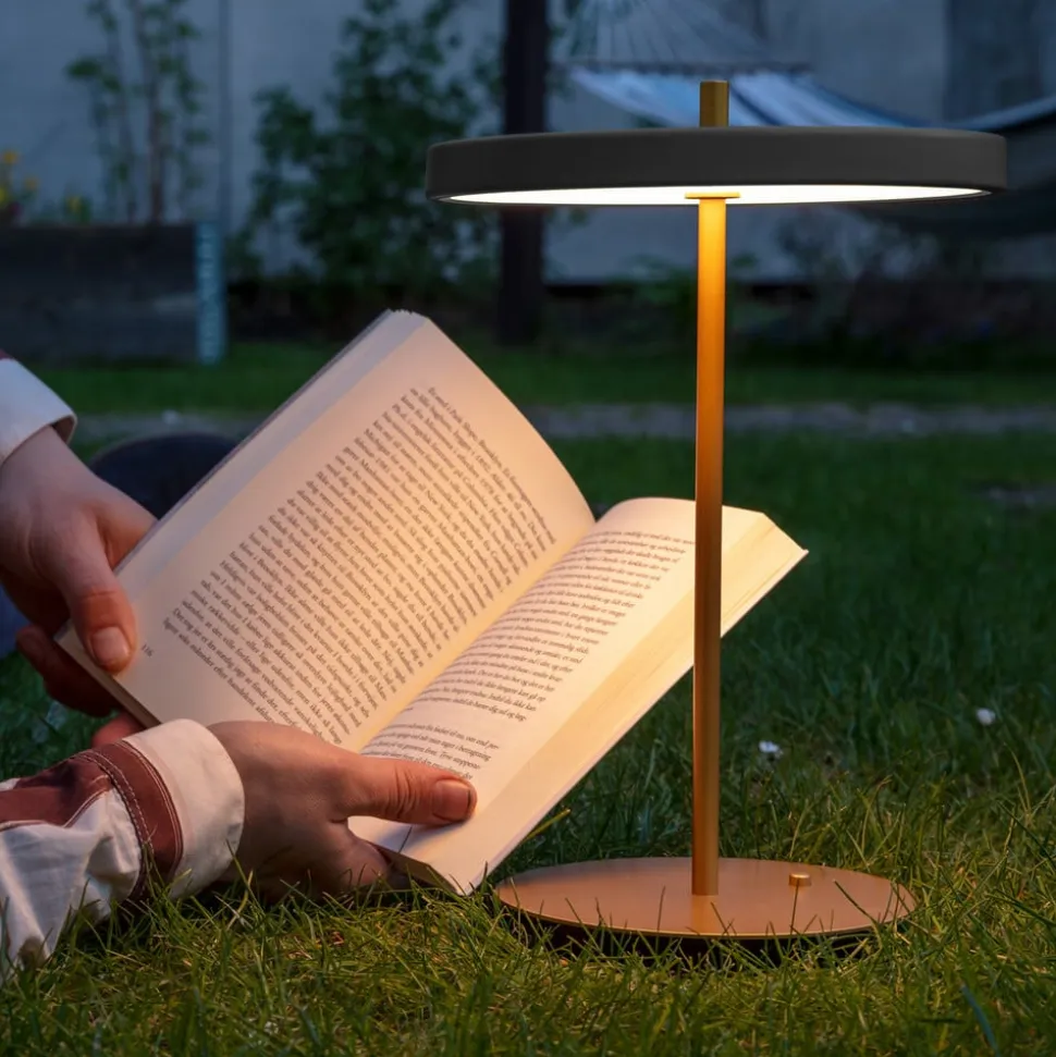 UMAGE LED-bordlampe med batteri Asteria Move antracit/messing 31 cm