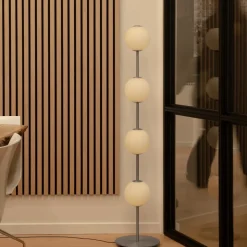 UMAGE LED-gulvlampe Audrey, stålfarvet, højde 128 cm, 4 lyskilder