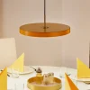 UMAGE LED-hængelampe Asteria Medium, gul/messing, Ø 43 cm