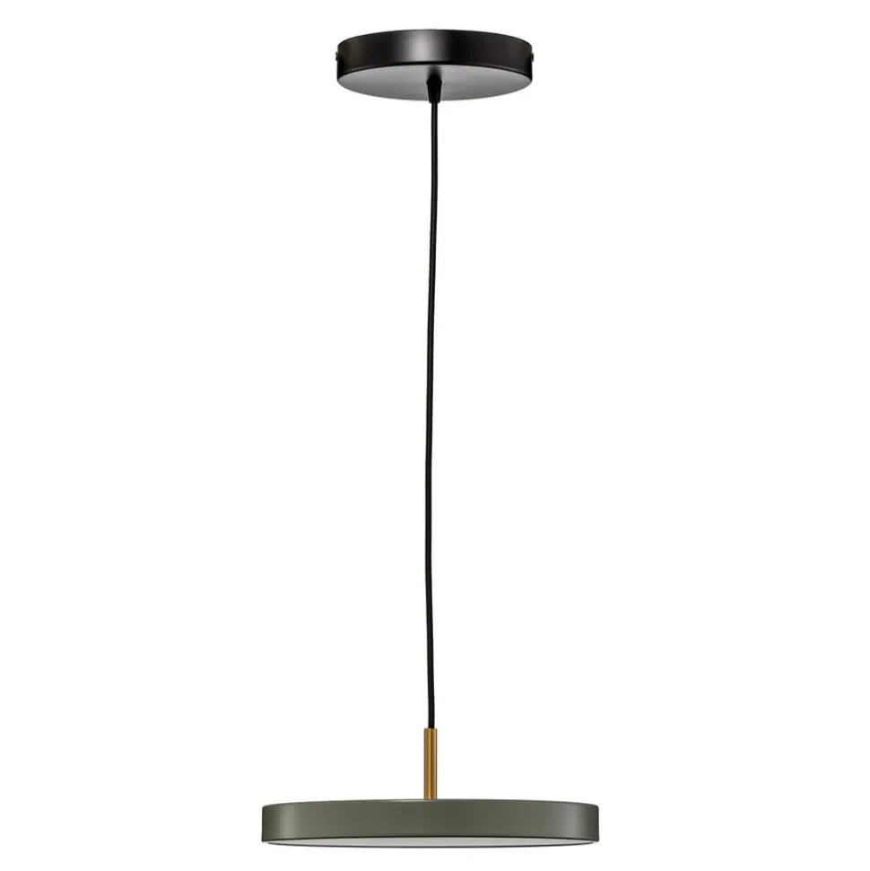 UMAGE LED-hængelampe Asteria Mini, lysegrøn/messing, Ø 31 cm