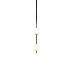 UMAGE LED-hængelampe Audrey, messingfarvet, 2 lyskilder Ø 12 cm