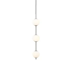 UMAGE LED-hængelampe Audrey, stålfarvet, 3 lyskilder, Ø 12 cm