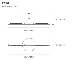 UMAGE LED-væglampe Omni, sort, bredde 54 cm, 2 lyskilder