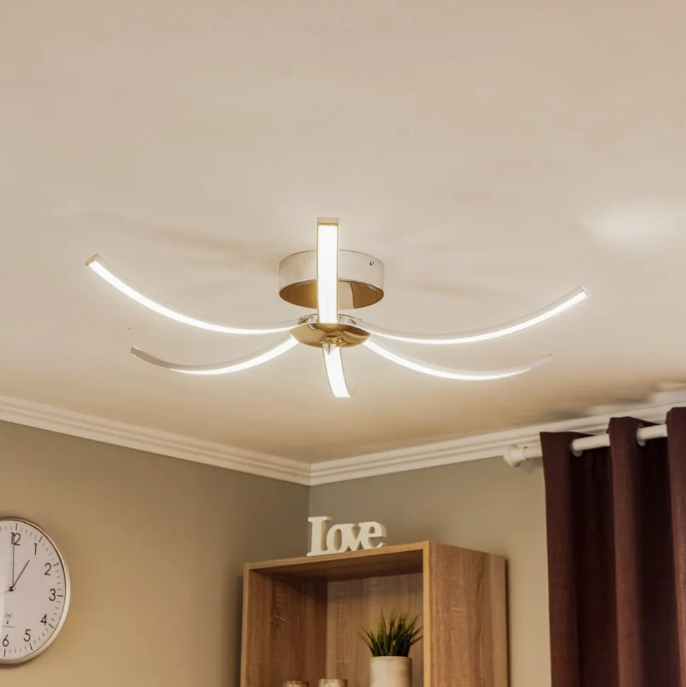 Umbra LED-loftlampe, 6 lyskilder, 91 cm, krom