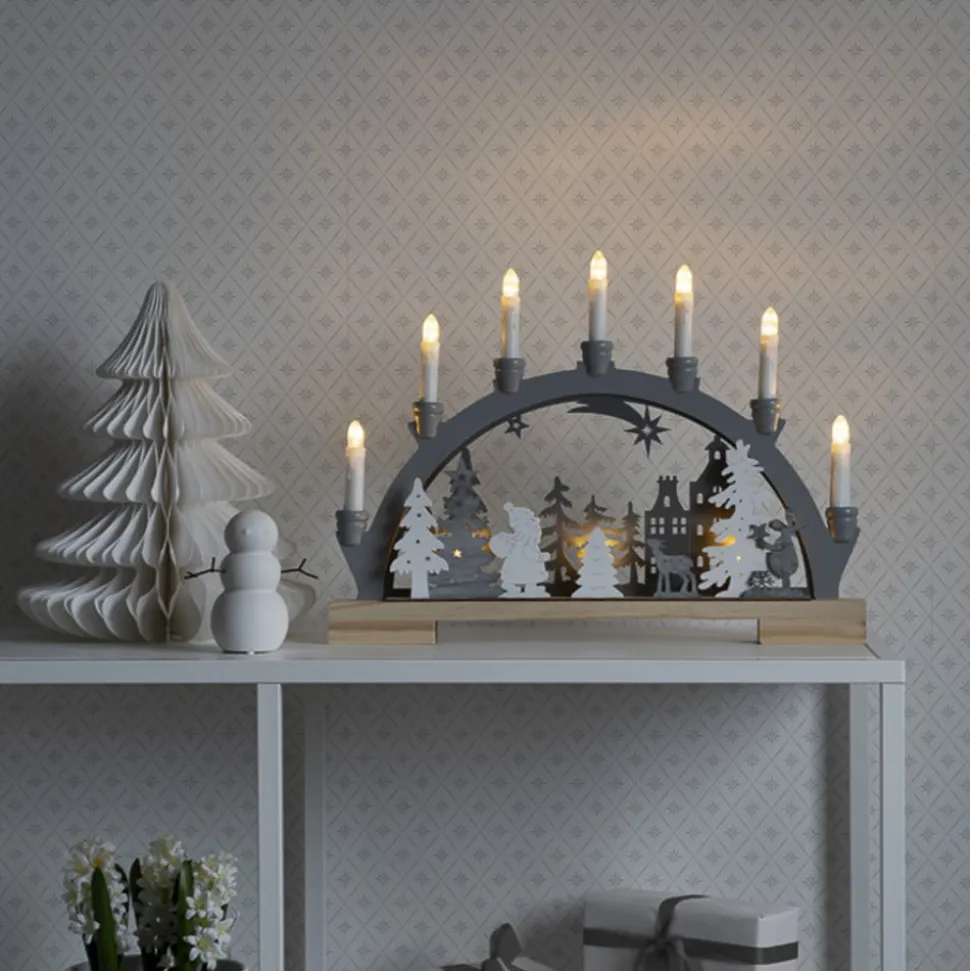 Vandrer i Skoven LED-adventsstage med dyr, træ