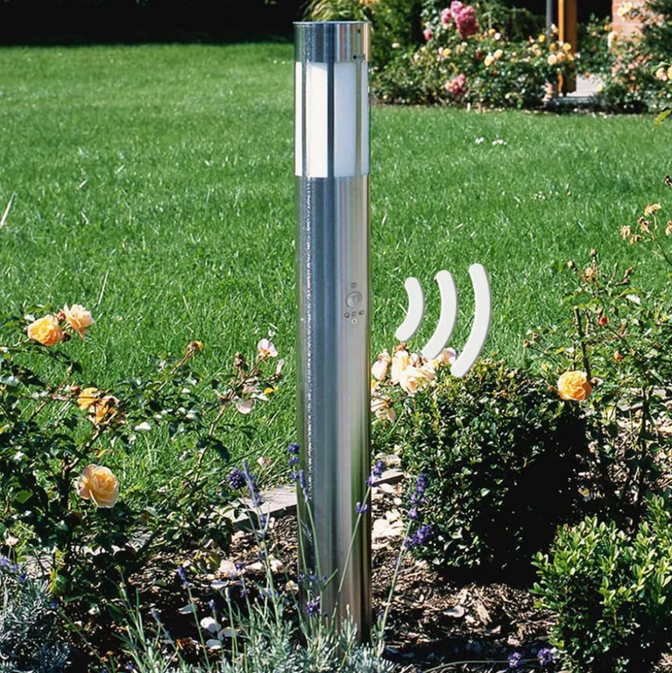 Vejlampe 475, stål, højde 90 cm, bevægelsessensor