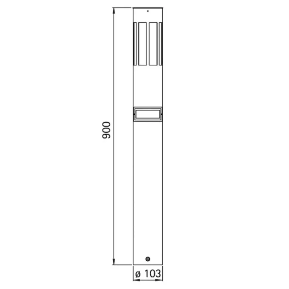 Vejlampe 475, stål, højde 90 cm, bevægelsessensor