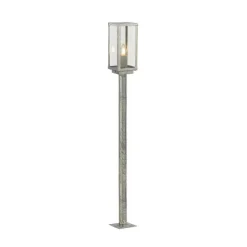 Vejlampe Box II, 90 cm høj, sølv/klar, glas, IP44