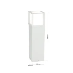 Vejlampe Henry, hvid, højde 60 cm, aluminium/stål