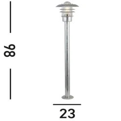 Vejlampe X Conrad, sølv, IP44, højde 51 cm, stål
