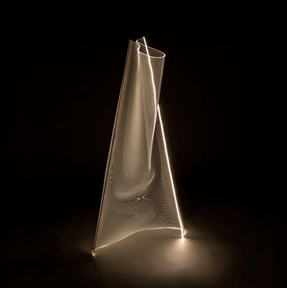 Velos LED-gulvlampe, organisk form, rosaguld