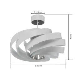 Vento loftlampe, hvid, metal, Ø 50 cm