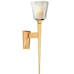 Verity LED-væglampe, IP44, poleret guld