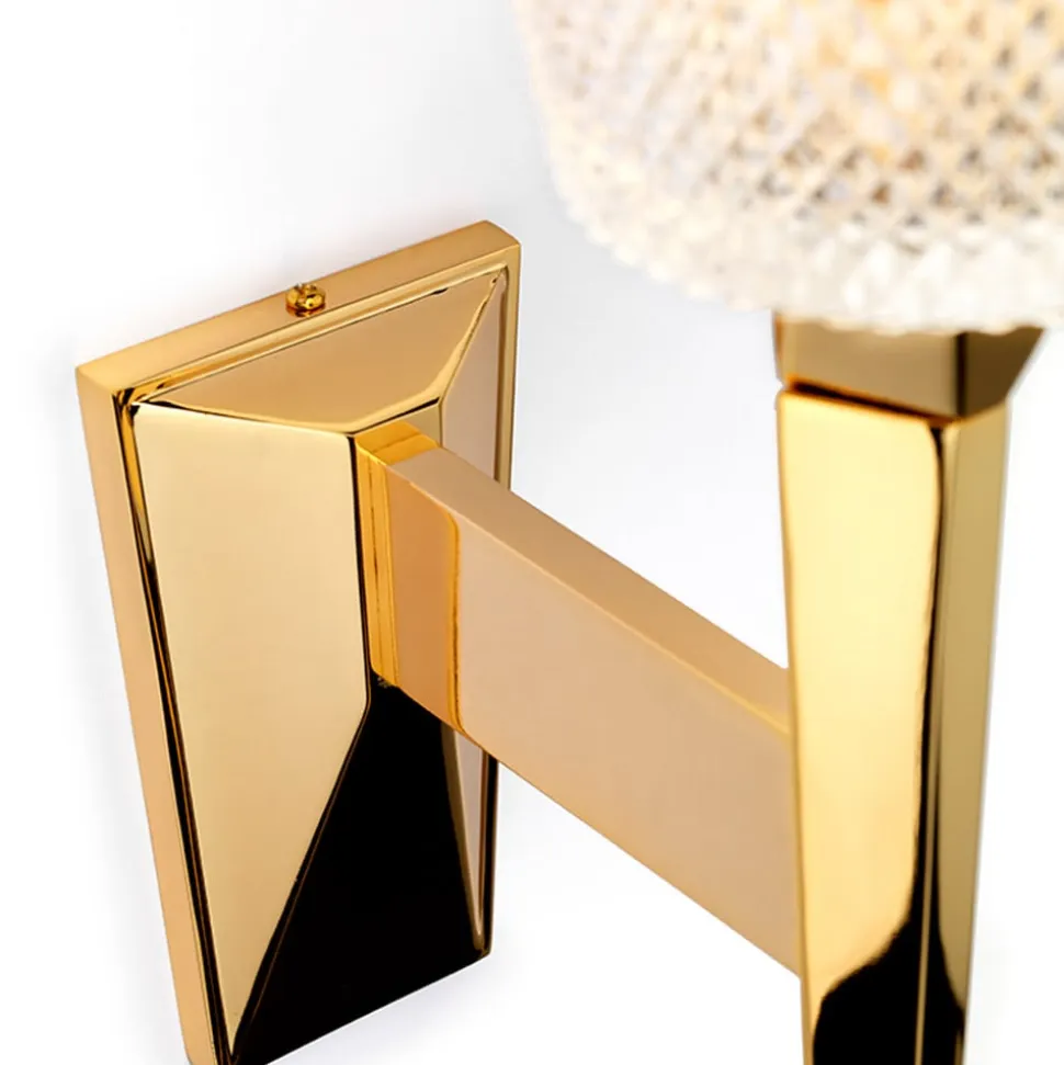 Verity LED-væglampe, IP44, poleret guld