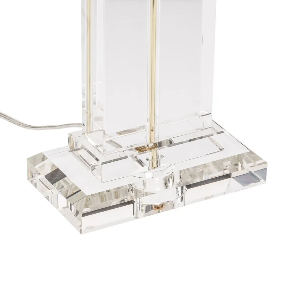 Veronique bordlampe, bred fod, creme/guld