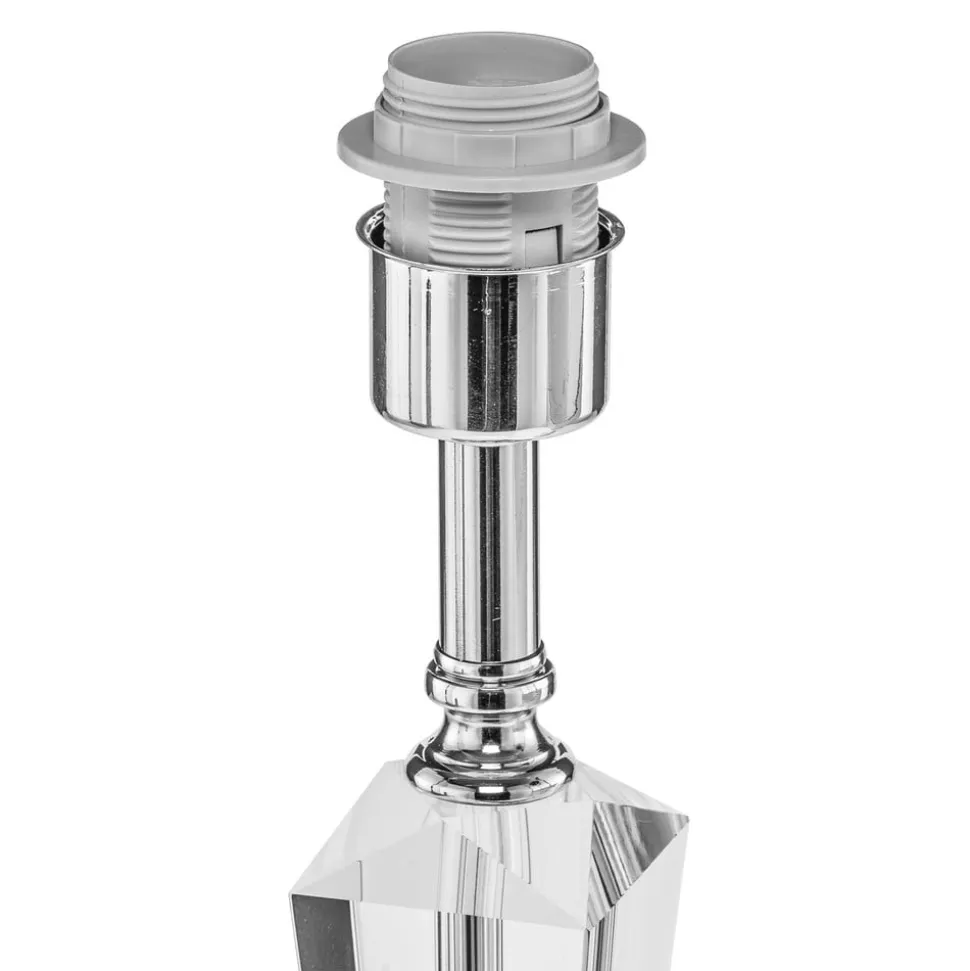 Veronique bordlampe, smal fod, hvid/krom