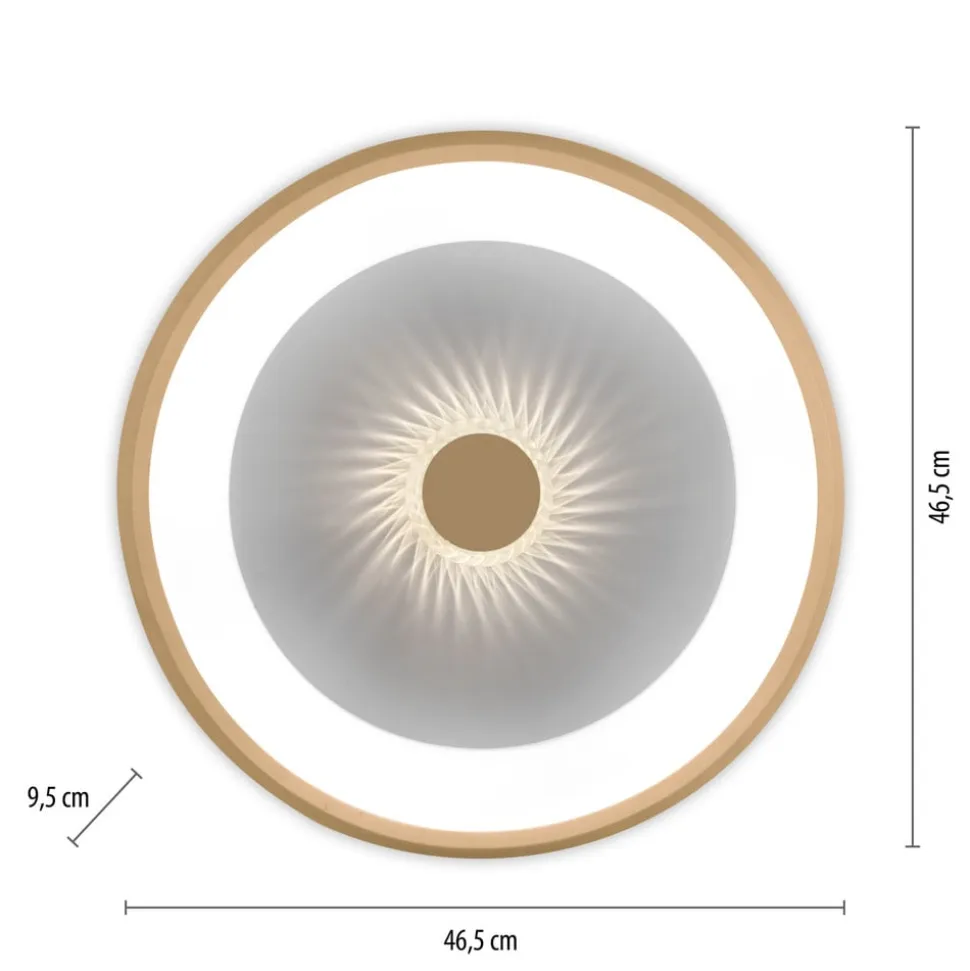 Vertigo LED-loftslampe, CCT, Ø 46,5 cm, messing