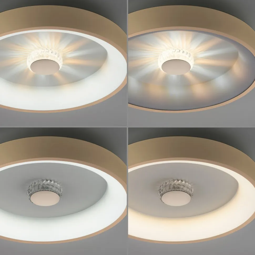 Vertigo LED-loftslampe, CCT, Ø 46,5 cm, messing