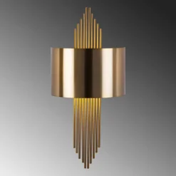 Væglampe 619-A, antik guldfarve, metal, højde 75 cm