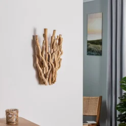 Væglampe Agar med skærm i træ