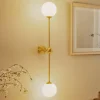 Væglampe Alison, 2 lyskilder, messing/hvid, 89 cm