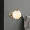 Væglampe 7141-Antique, antik guldfarve, opalglas Ø 10 cm