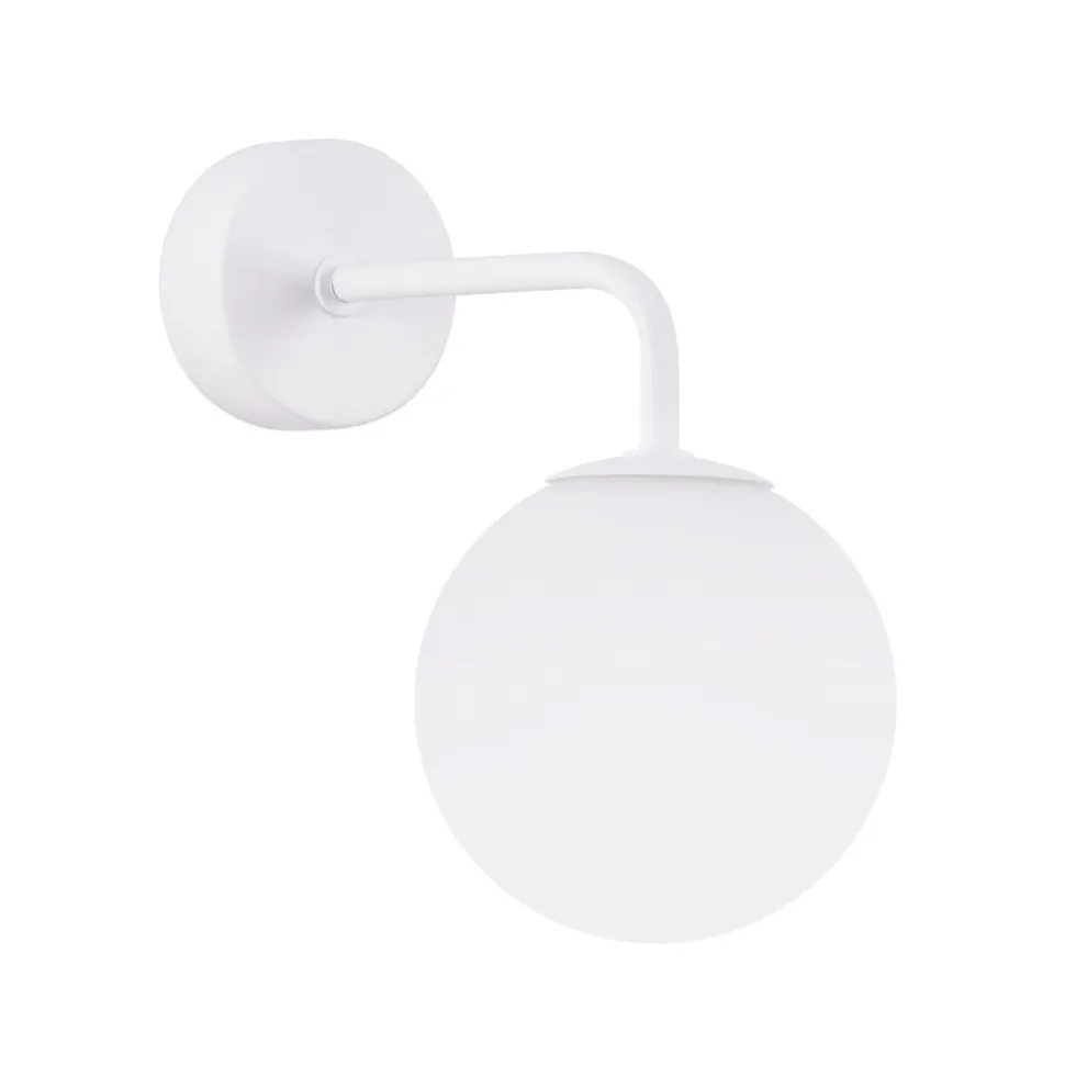 Væglampe Astral, hvid, udspring 22 cm, stål/glas