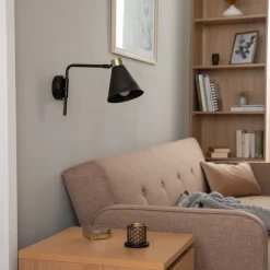 Væglampe Avalone udhæng 34 cm sort/messing