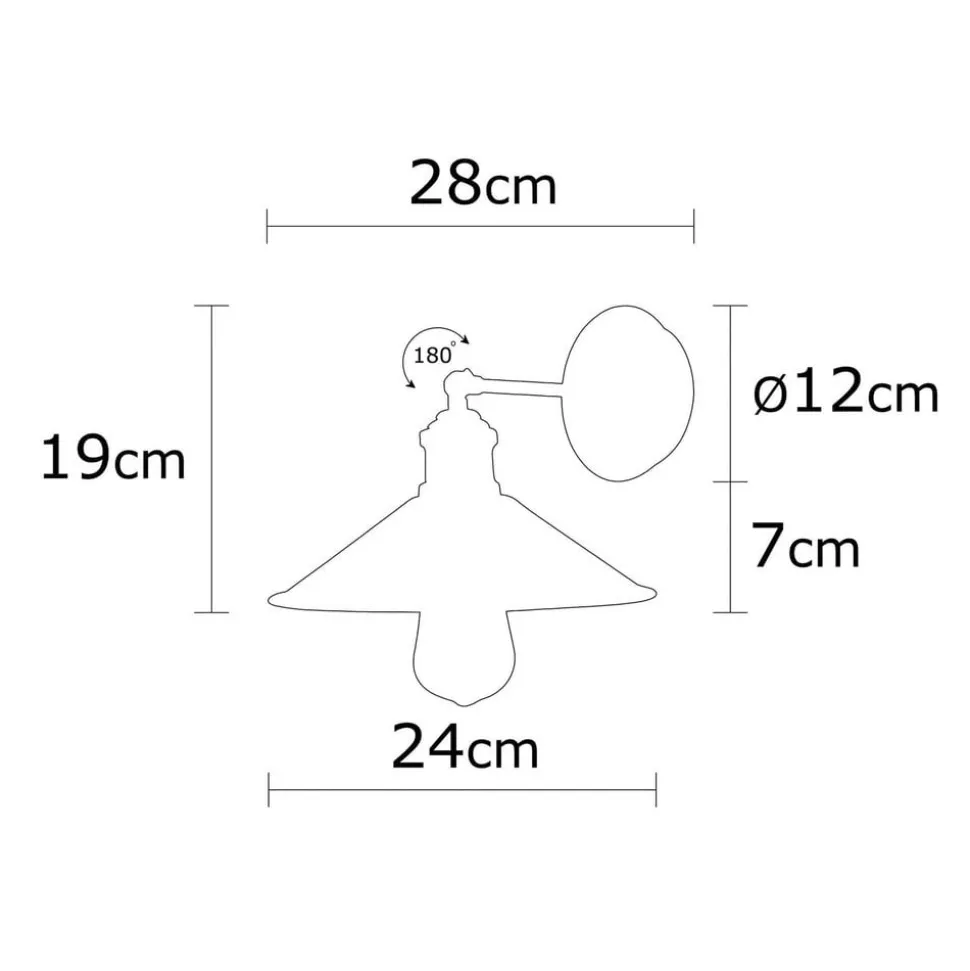 Væglampe Berceste N-663, sort/kobber, jern, Ø 24 cm